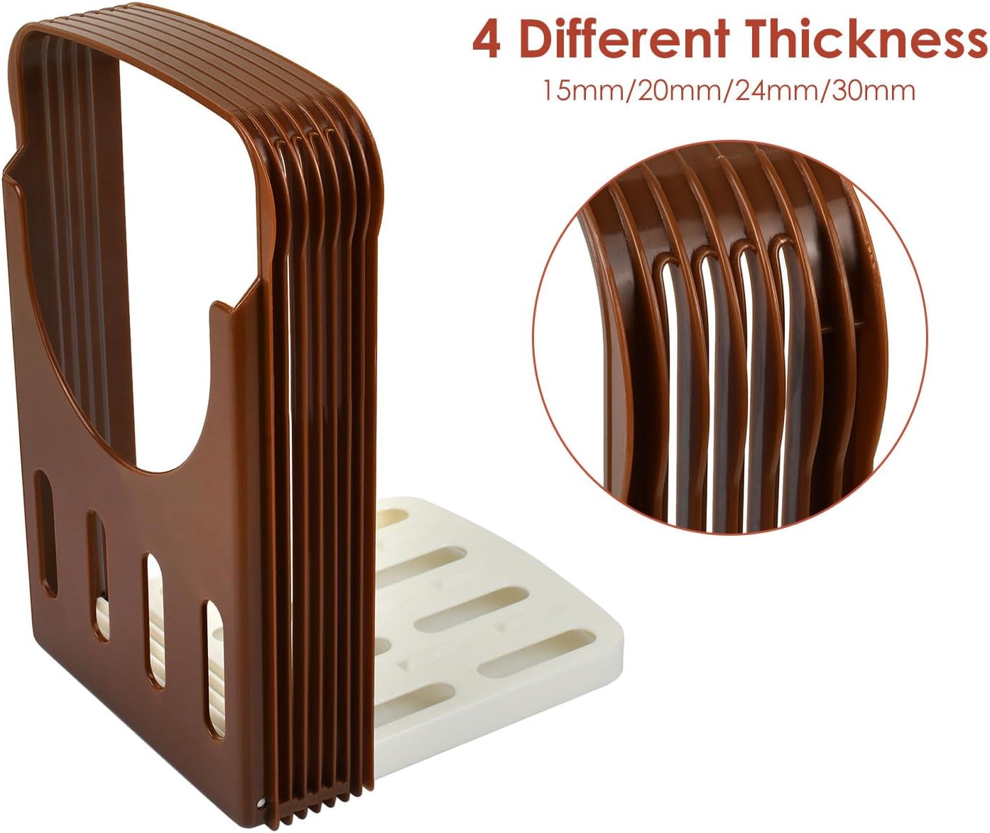Adjustable Bread Slicer – Plastic Toast Cutting Guide with 4 Slice Thickness Options, Non-Slip Base, Kitchen Baking Tool for Even Slices