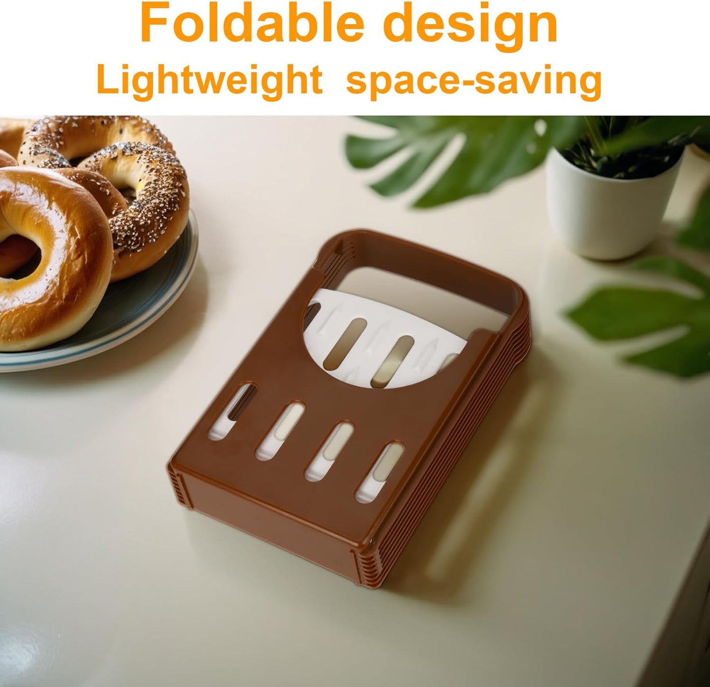 Adjustable Bagel Slicer – Multipurpose Bread, Muffin, Donut, Cheese, and Toast Cutting Guide with Safe Hand Protection