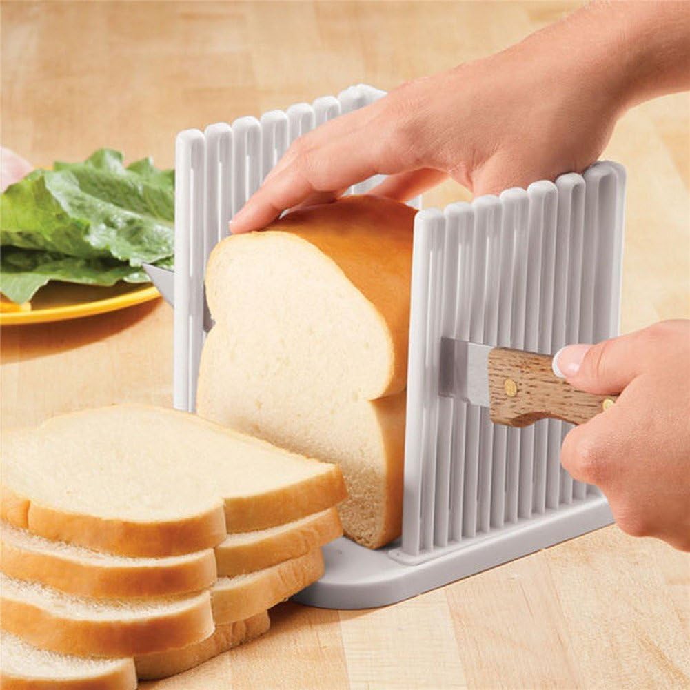 Adjustable Multifunction Bread Slicer Guide – Non-Slip Plastic Toast Cutting Rack for Even Slices, Kitchen Baking Assistant for Home & Cafe Use
