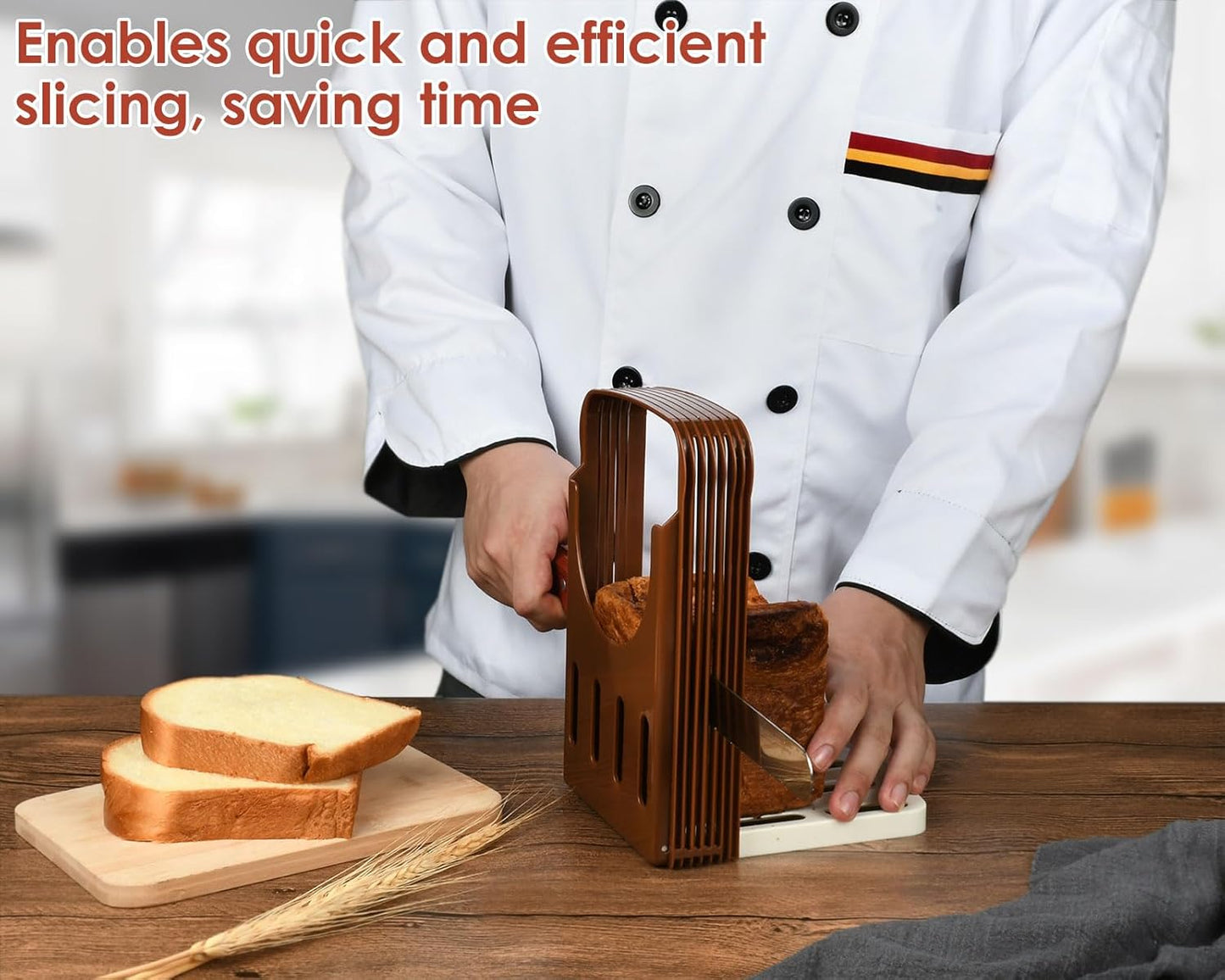 Adjustable Bread Slicer – Plastic Toast Cutting Guide with 4 Slice Thickness Options, Non-Slip Base, Kitchen Baking Tool for Even Slices