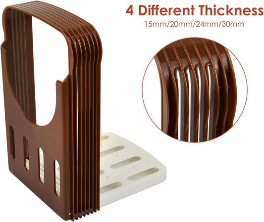 Adjustable Bread Slicer – Plastic Toast Cutting Guide with 4 Slice Thickness Options, Non-Slip Base, Kitchen Baking Tool for Even Slices