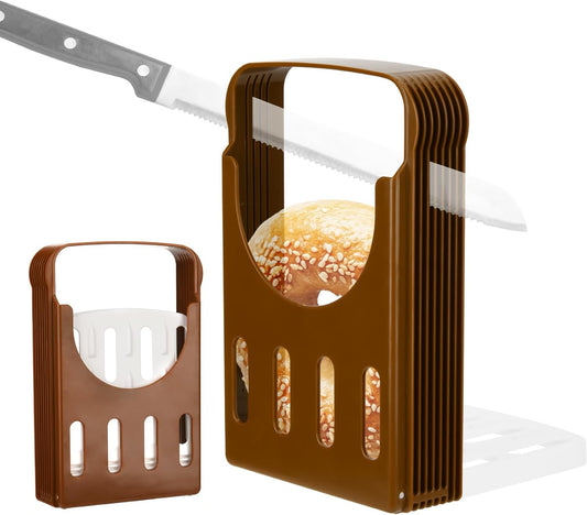 Adjustable Bagel Slicer – Multipurpose Bread, Muffin, Donut, Cheese, and Toast Cutting Guide with Safe Hand Protection