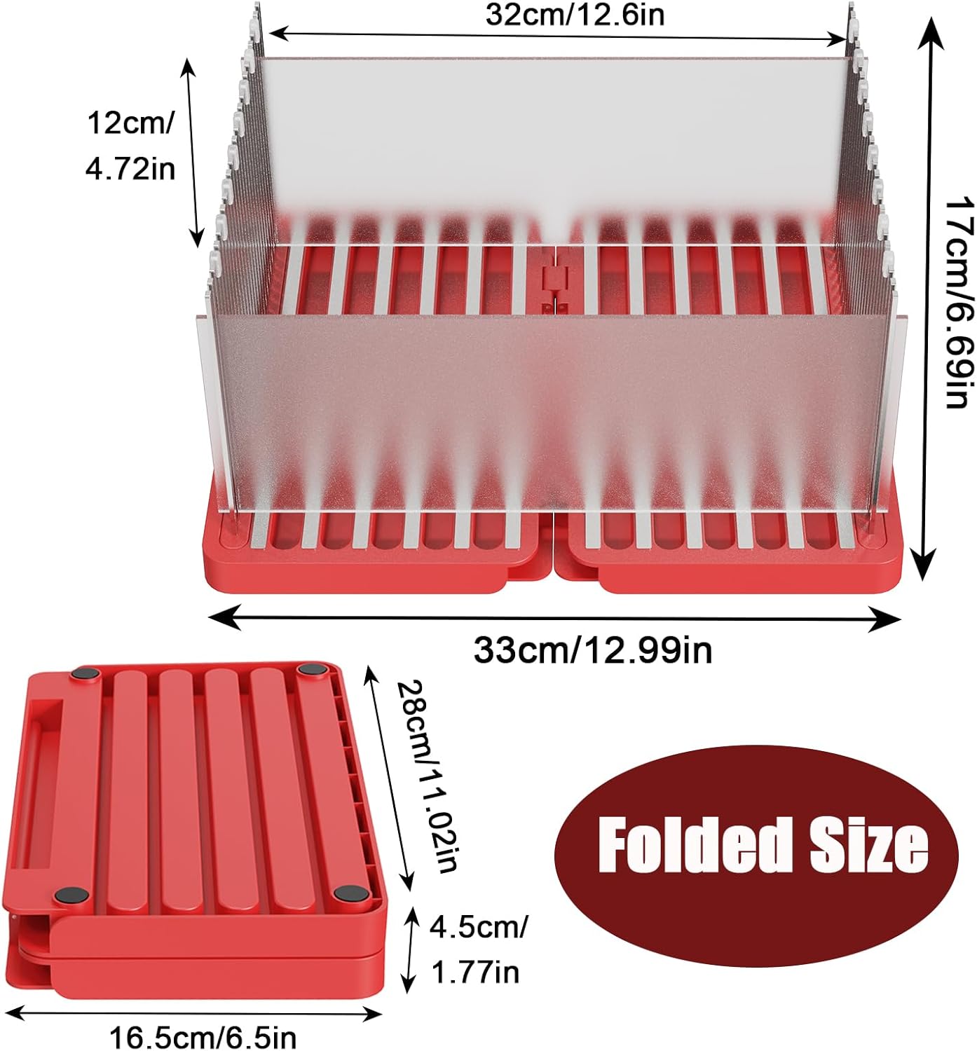 Foldable Bread Slicer with Stainless Steel Guides – Non-Slip Base, Even Slice Design, Kitchen Baking Tool for Toast, Loaf, and Cake Cutting